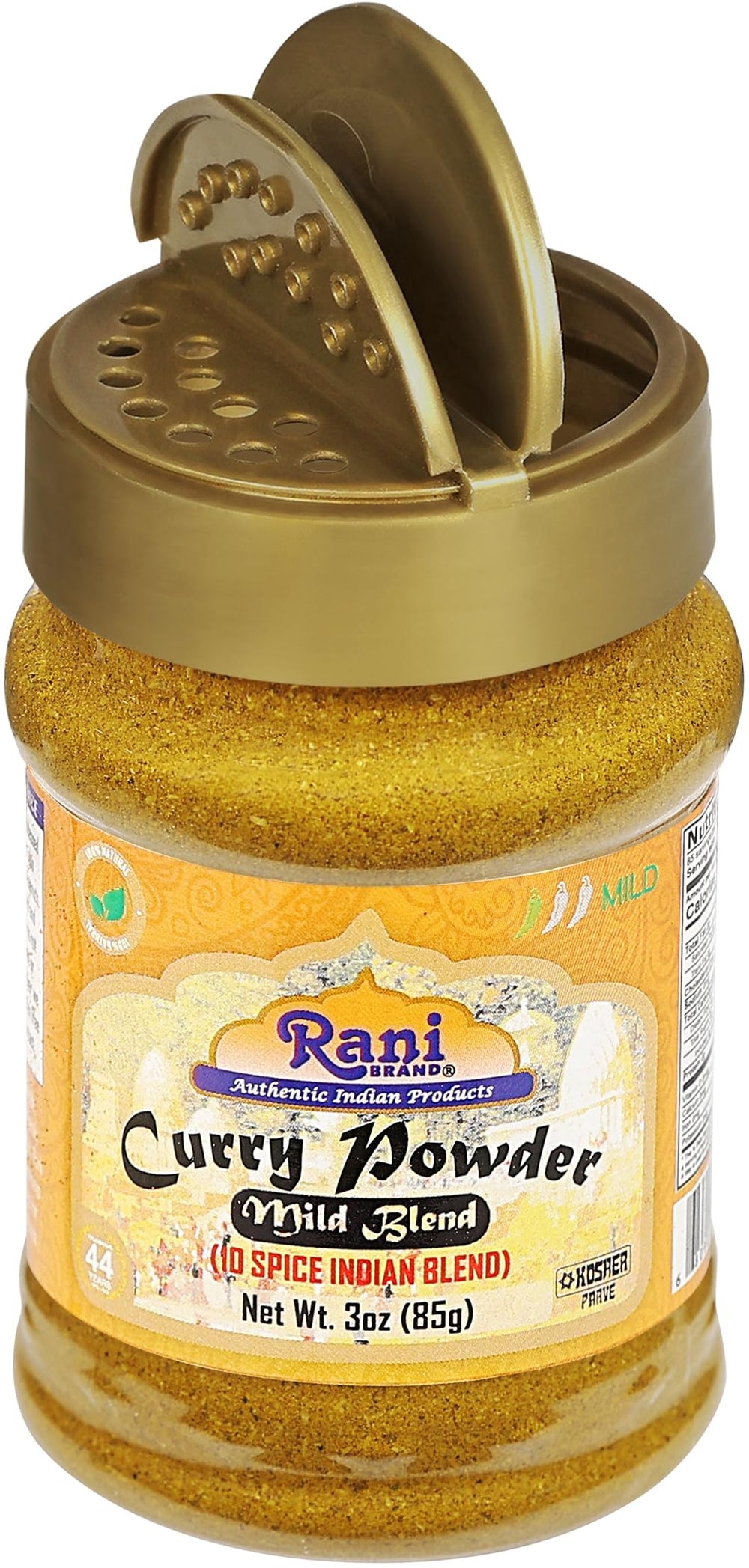 Rani Curry Powder Mild label close-up, no preservatives