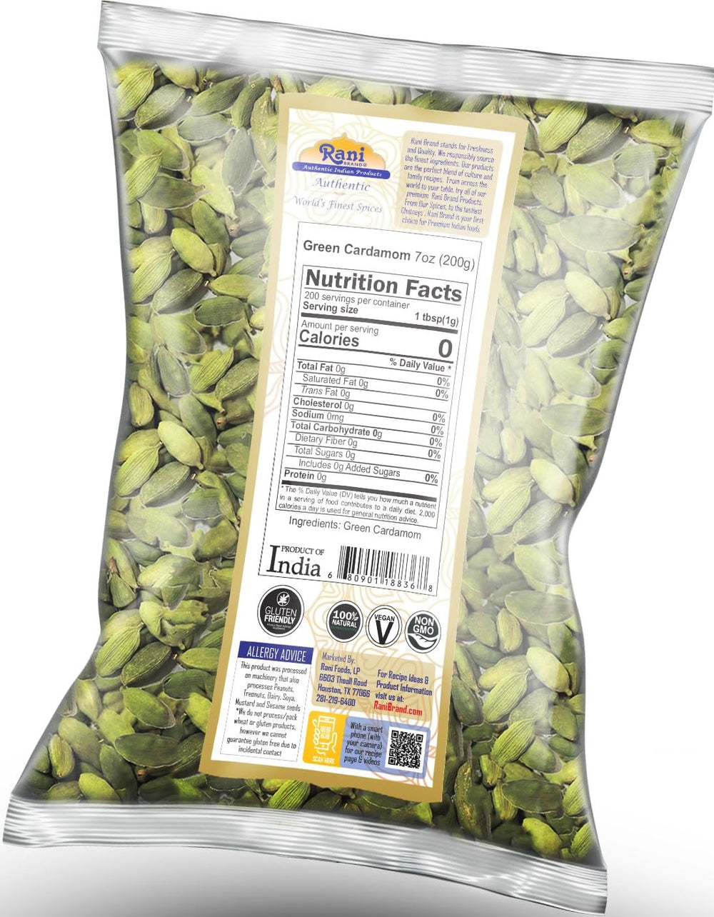 Close-up of green cardamom pods releasing fragrant oils for chai and desserts.