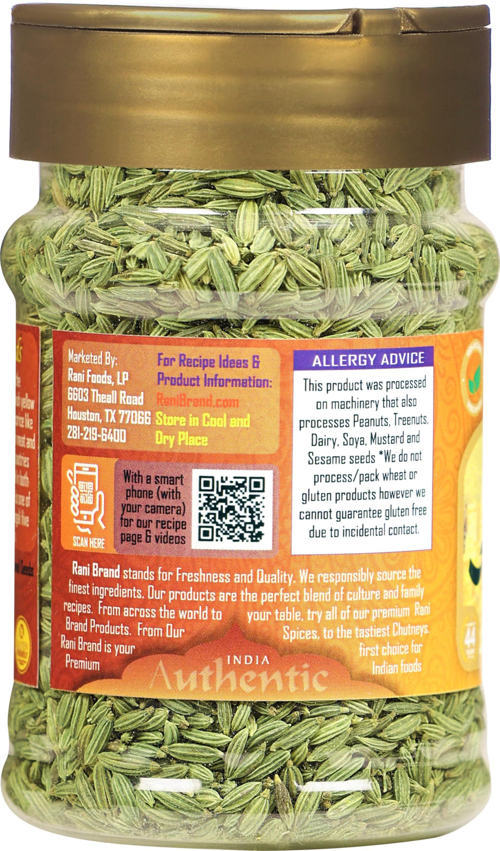 Rani fennel seeds on spice rack for pantry flavor exploration