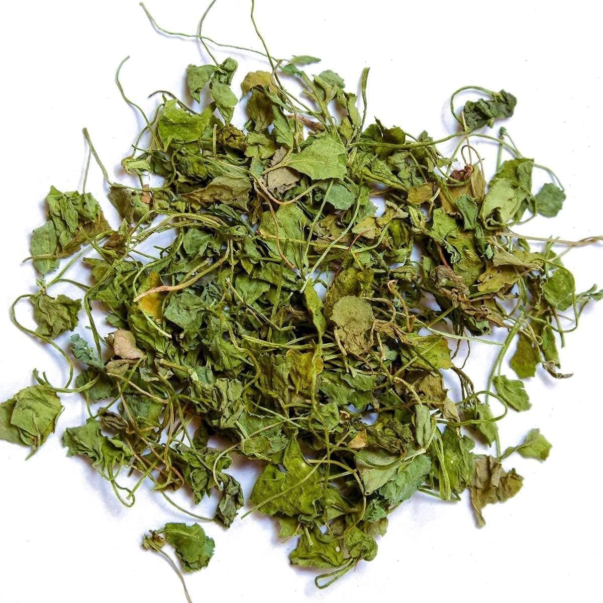 Rani fenugreek leaves jar open shows fresh green leaves ready to sprinkle