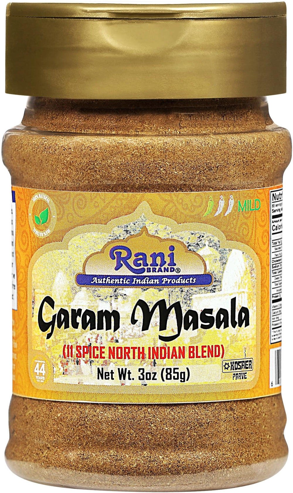Rani Garam Masala jar front shows premium 11-spice blend for authentic flavor