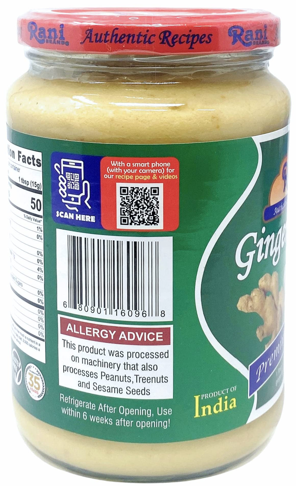 Rani natural ginger and garlic blend as aromatic base.