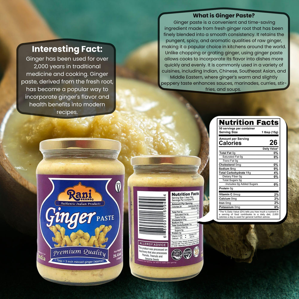 Close-up of smooth ginger puree in Rani paste for sauces