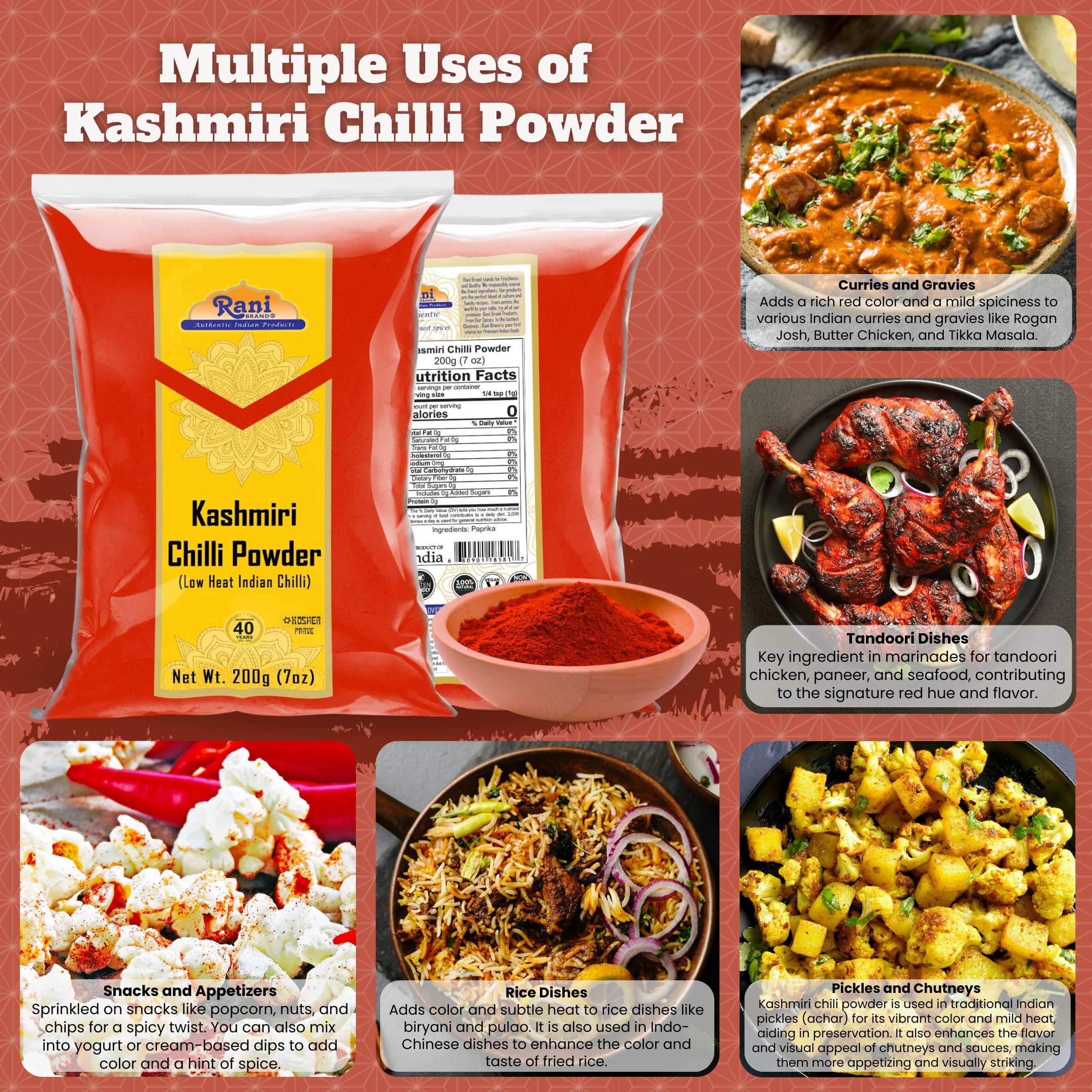 Rani Kashmiri powder color swatch shows rich red hue