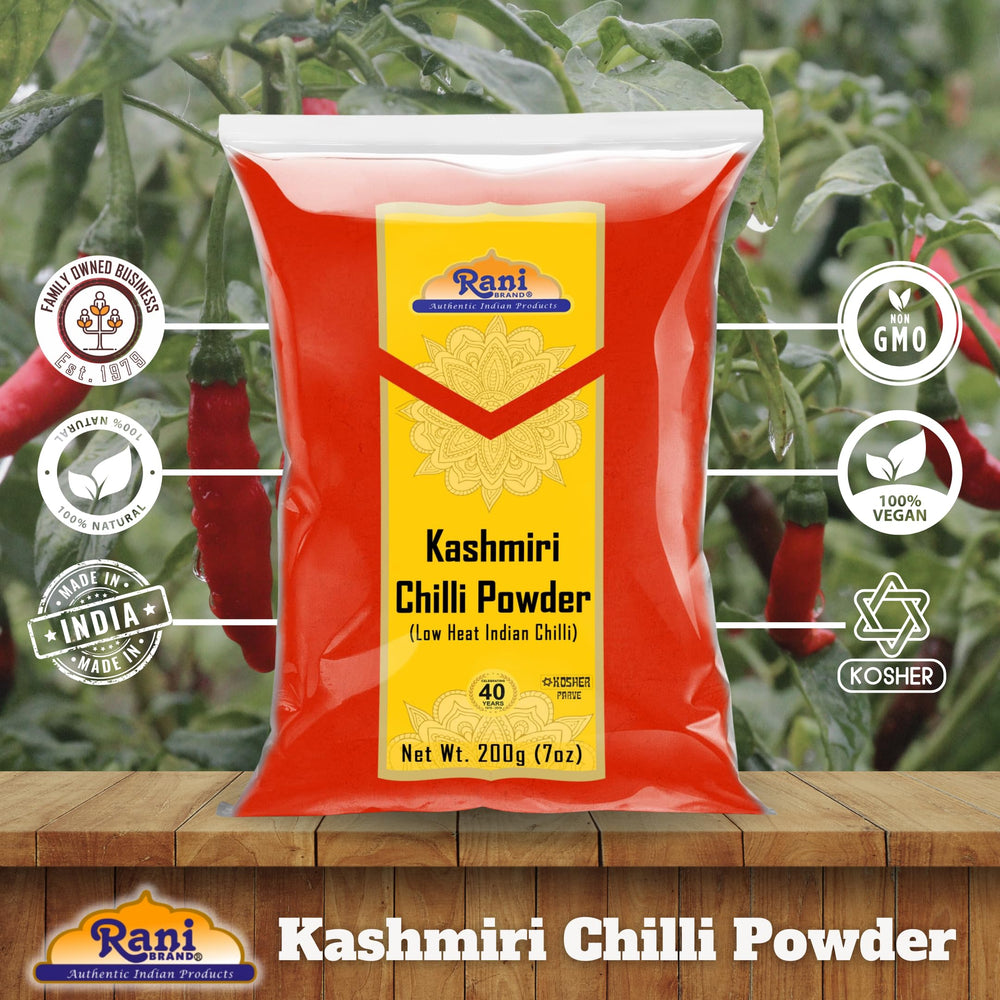 Rani Kashmiri powder packaging jar on kitchen counter