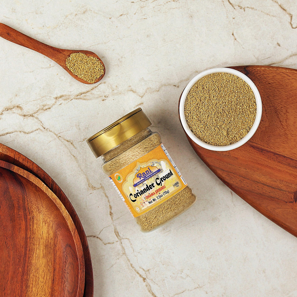 Rani Kosher Coriander Powder jar ready for kosher pantry cooking.