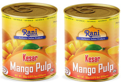 Rani Mango Pulp Puree bottle front with authentic Kesar flavor.