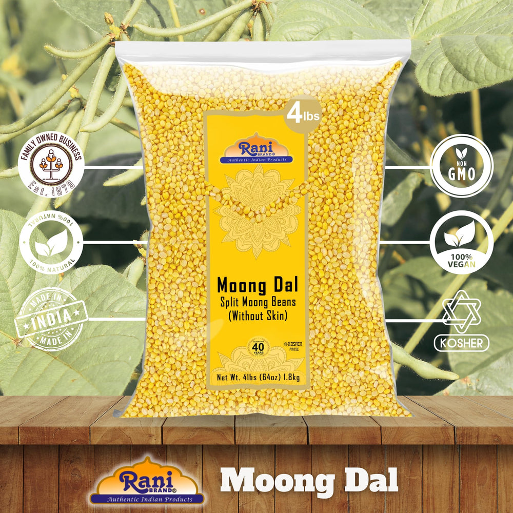 Rani Moong Dal Kosher certification label on packaging.
