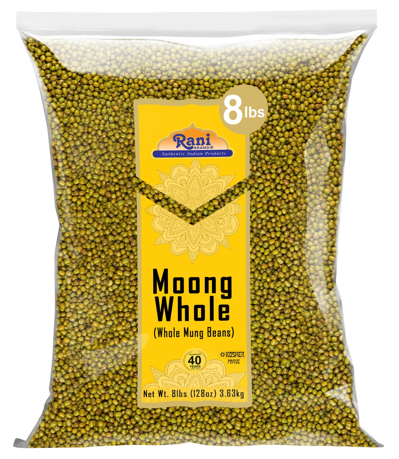 Rani Moong Whole 8lb bag for protein-rich vegetarian meals