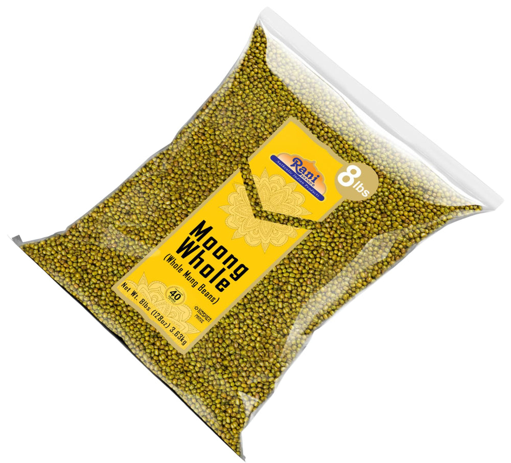 Rani Moong Whole bulk storage on the kitchen shelf