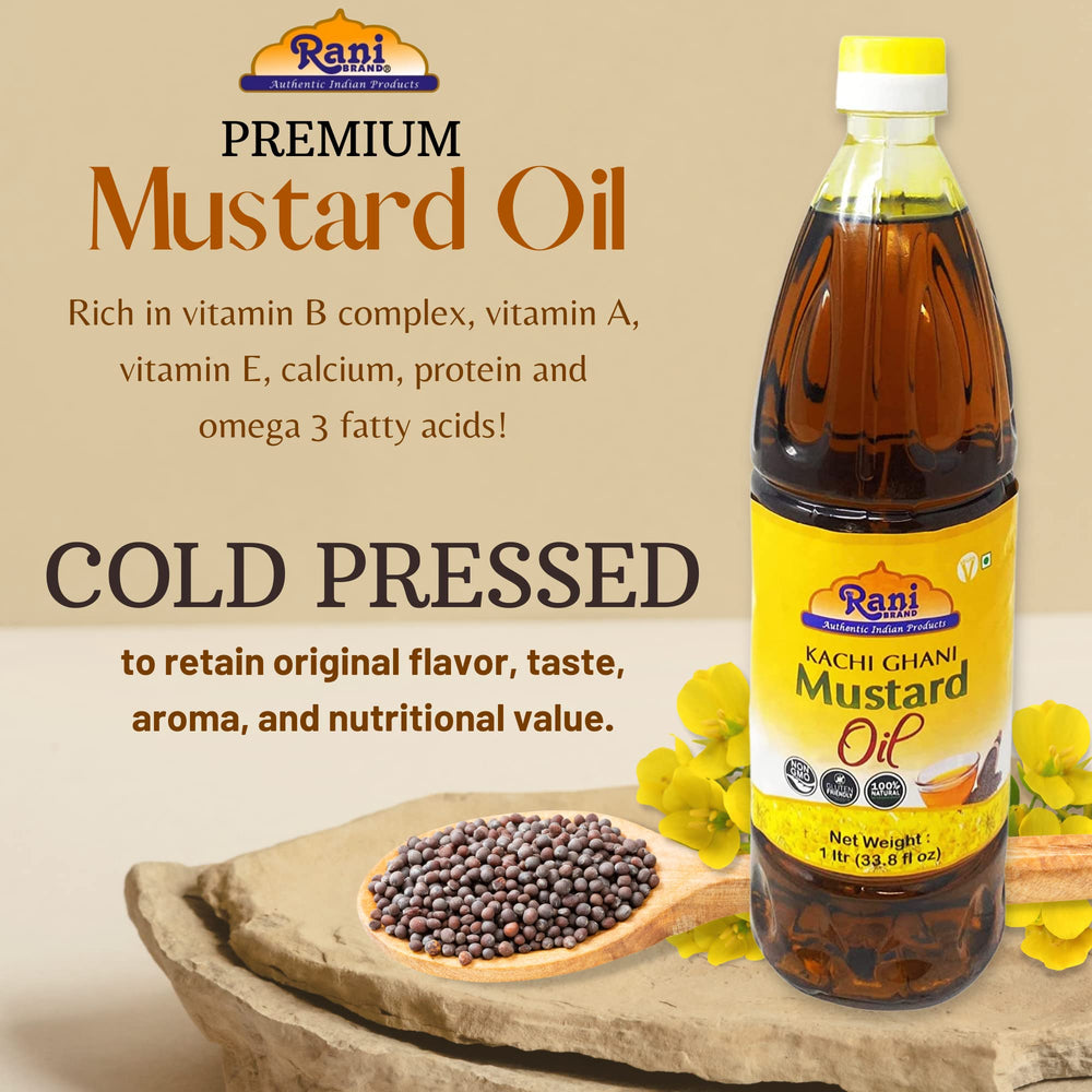 Rani Mustard Oil used for hair care to nourish ends and scalp