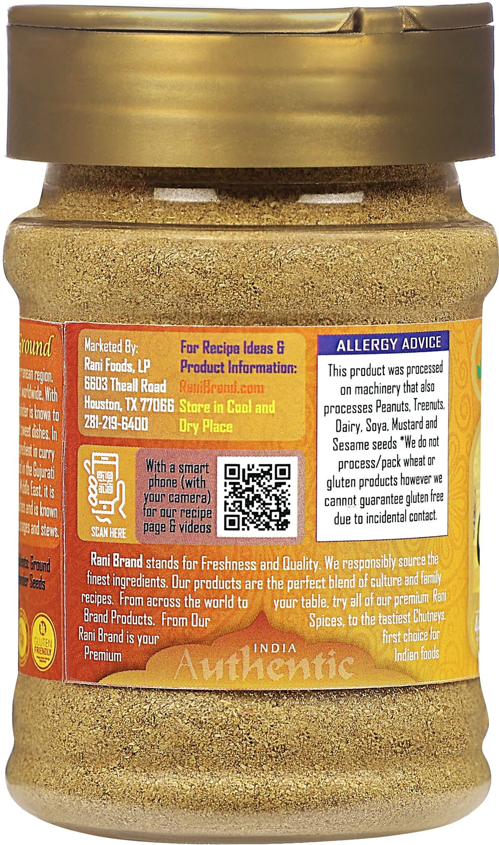 Rani Non-GMO Coriander Powder supports clean, plant-based meal flavors.