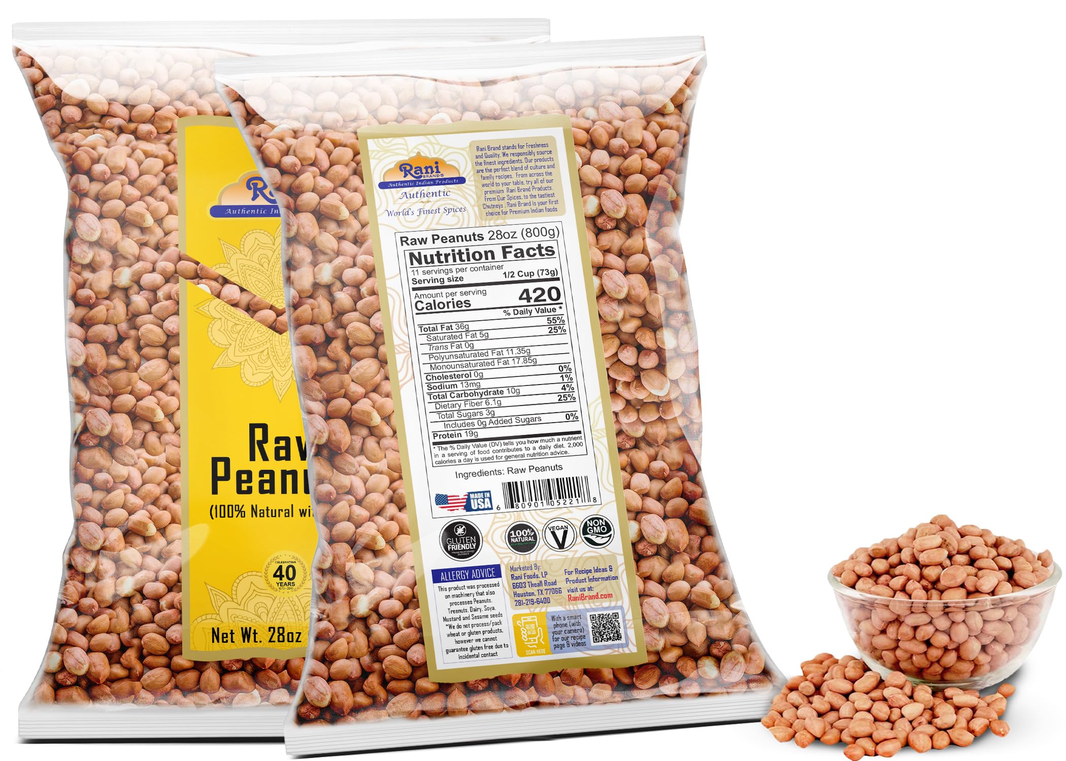 Rani peanuts raw quick-view highlighting gluten-friendly and kosher options
