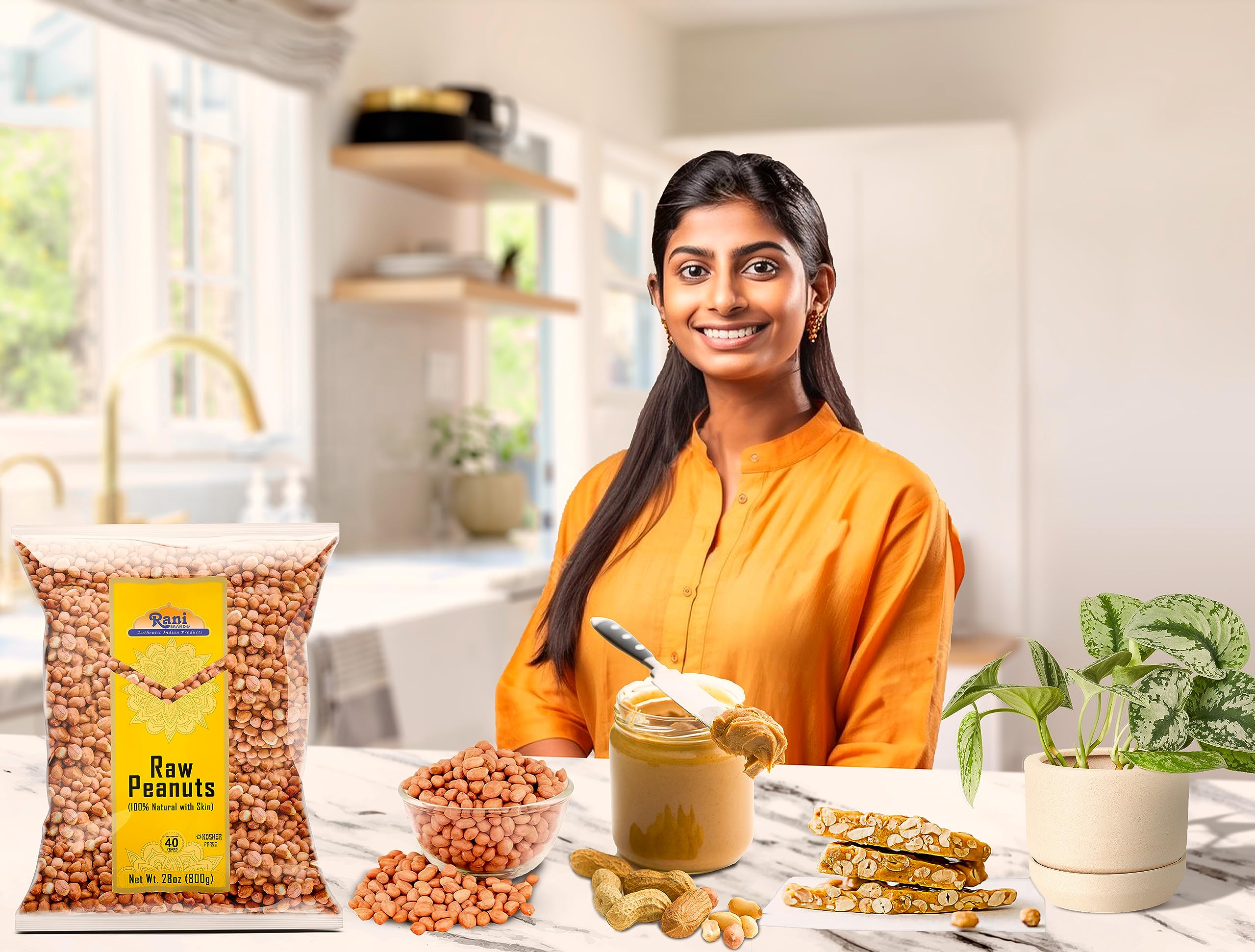 Rani peanuts raw handful as a convenient protein-rich snack