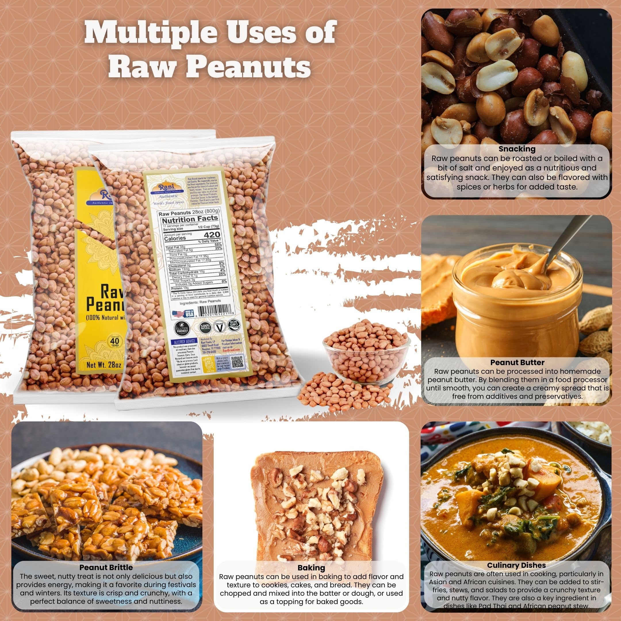 Rani peanuts raw bowl image, ready for cooking, brittle, or peanut butter