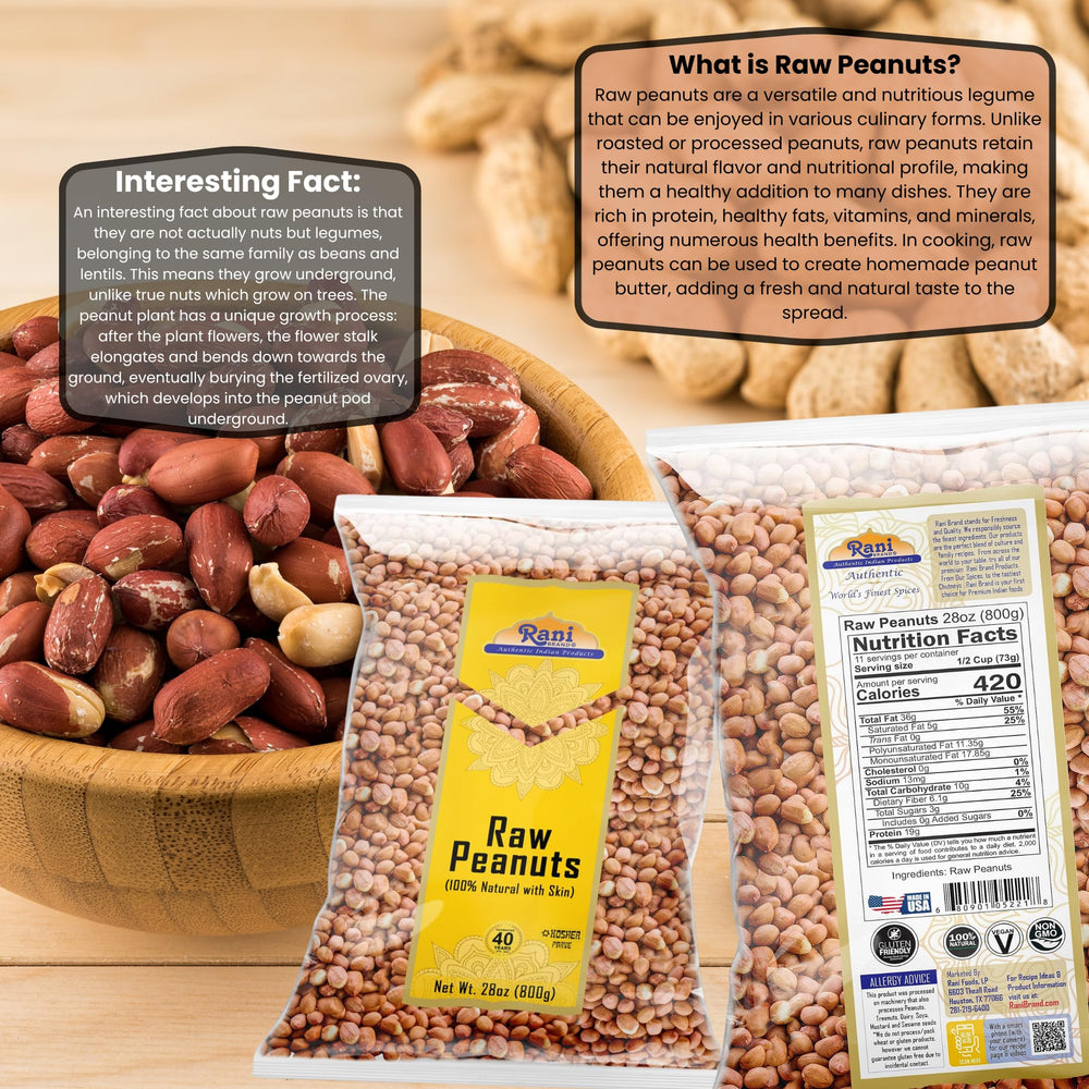 Rani peanuts raw closeup on pan, ideal for roasting and flavor development