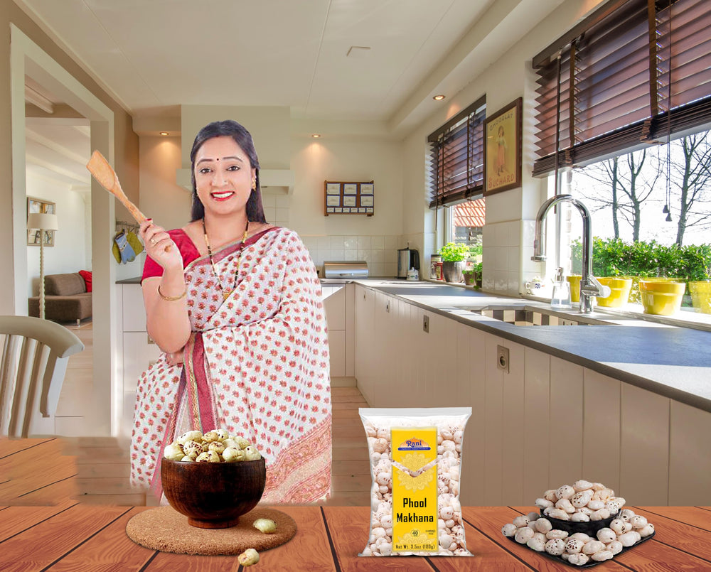 Rani Phool Makhana Indian origin label emphasizing authentic ingredients from India