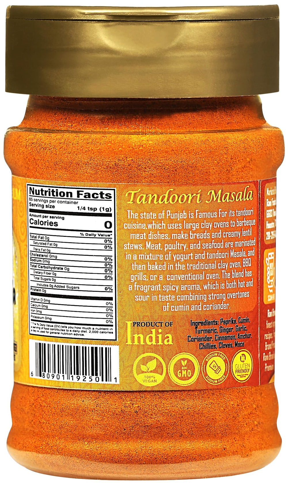 Rani Tandoori Masala spice blend close-up highlighting all-natural ingredients.