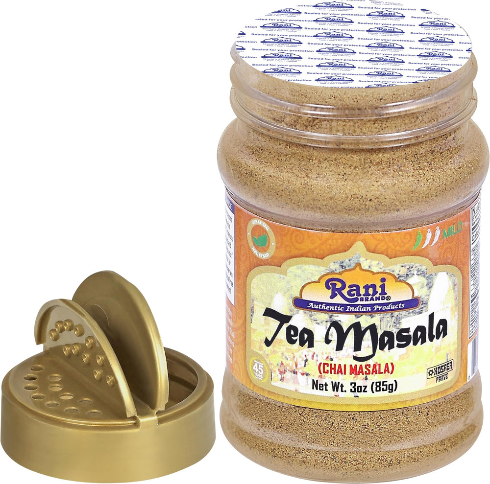 Rani Tea Masala kitchen scene with spice jars