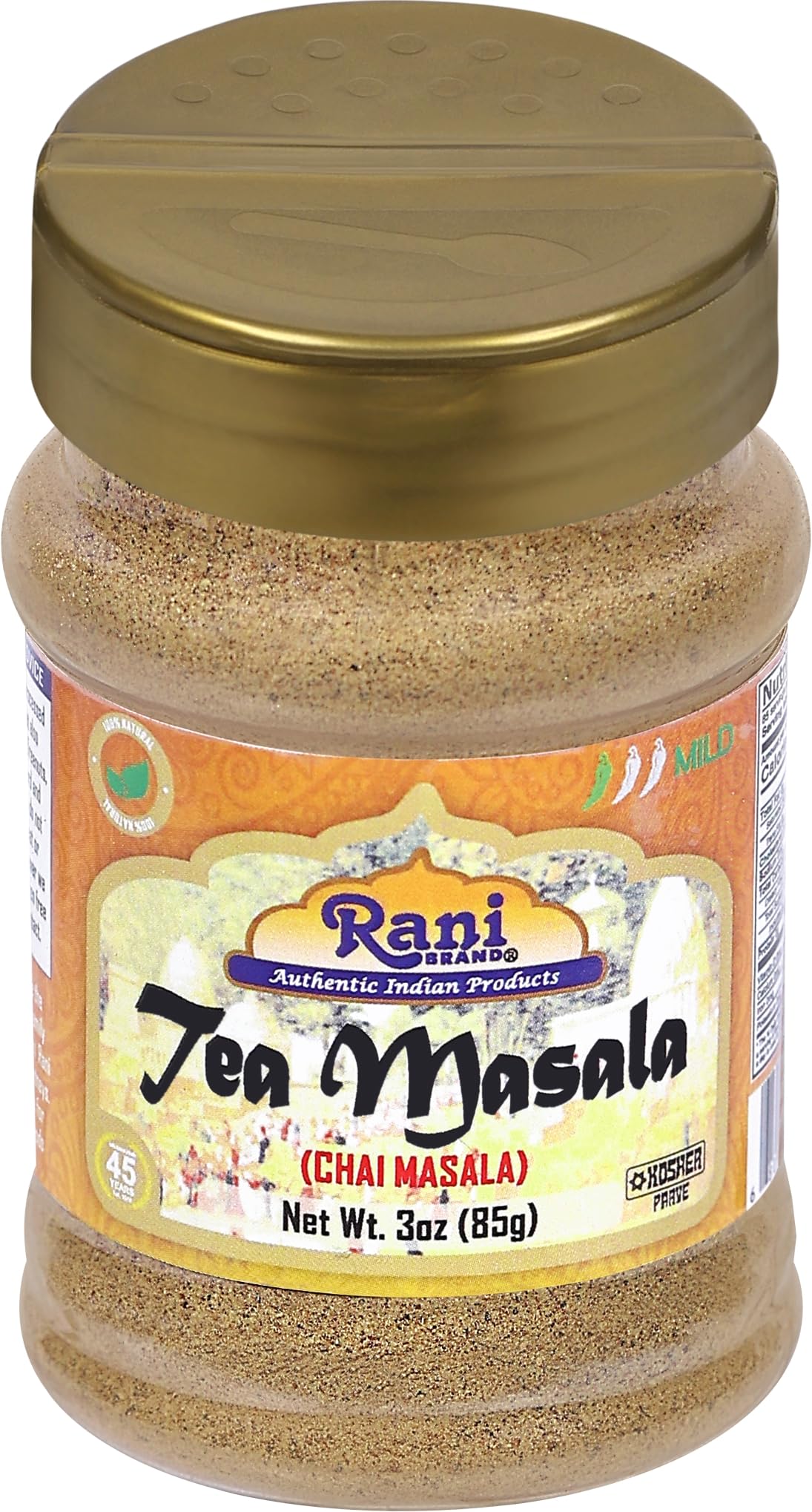 Rani Tea Masala label detail showing authenticity seals