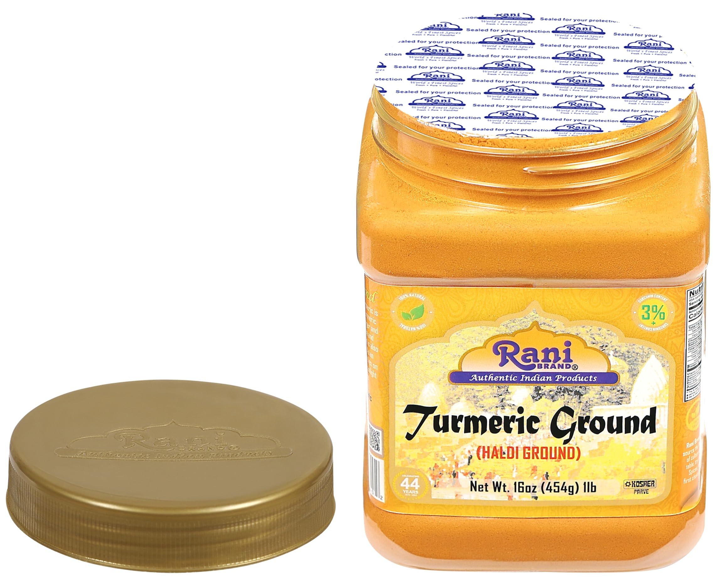 Rani turmeric spice bowl scene emphasizes color and aroma potential.