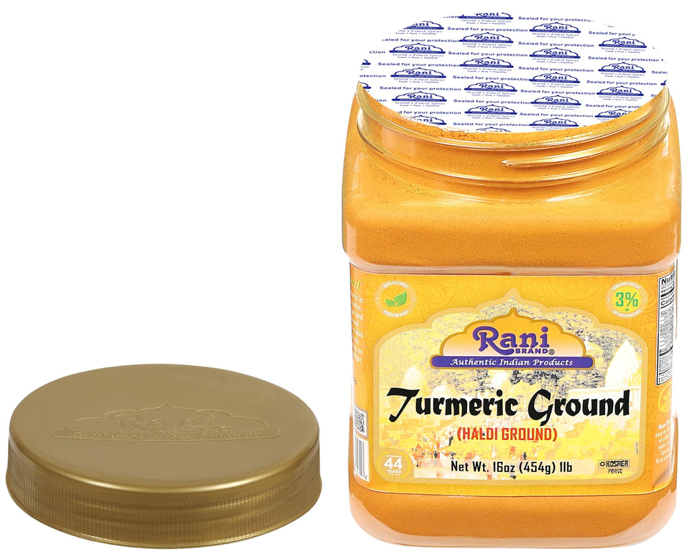 Rani turmeric spice bowl scene emphasizes color and aroma potential.