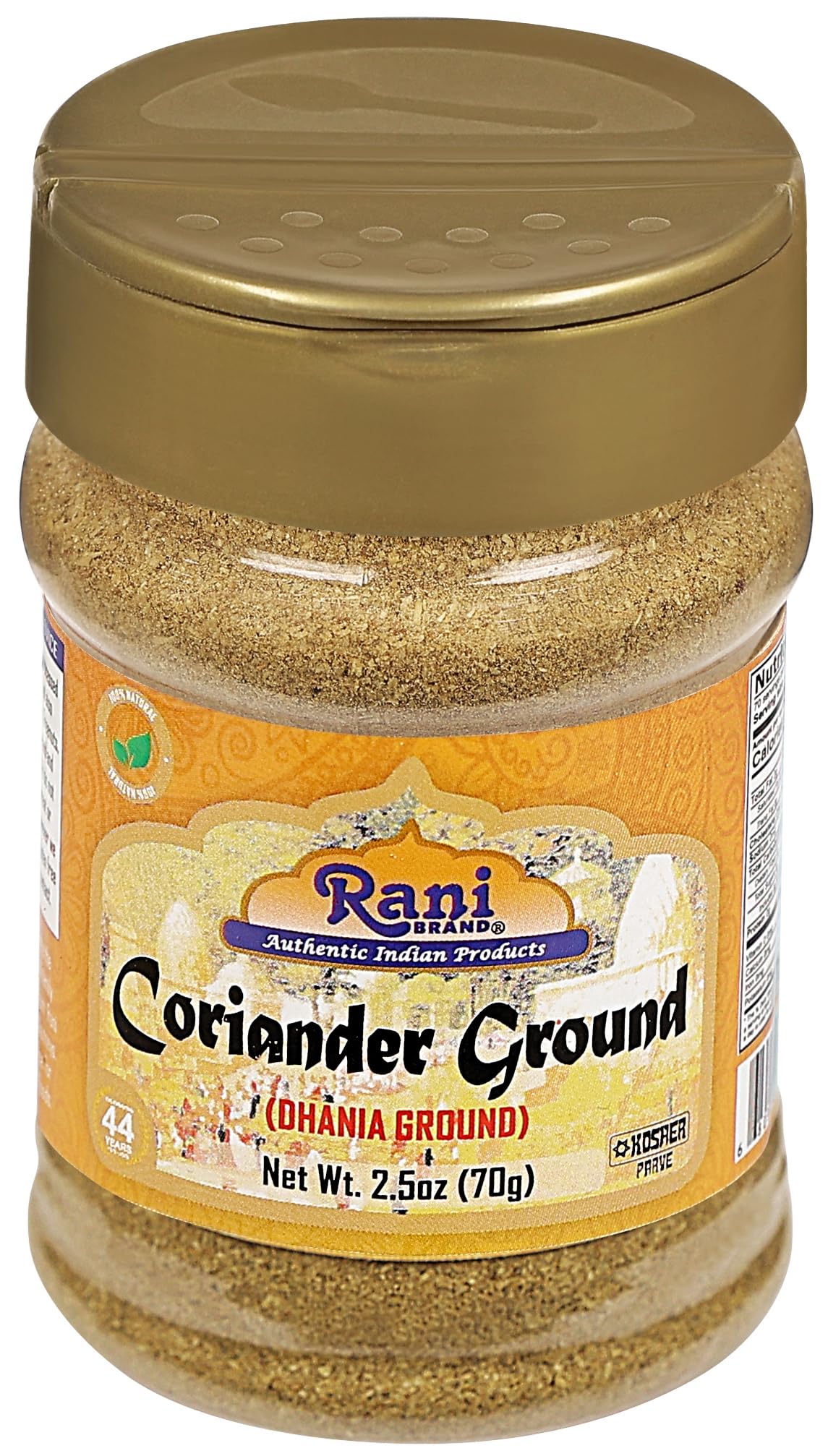 Rani Vegan Coriander Powder provides gluten-friendly seasoning for meals.
