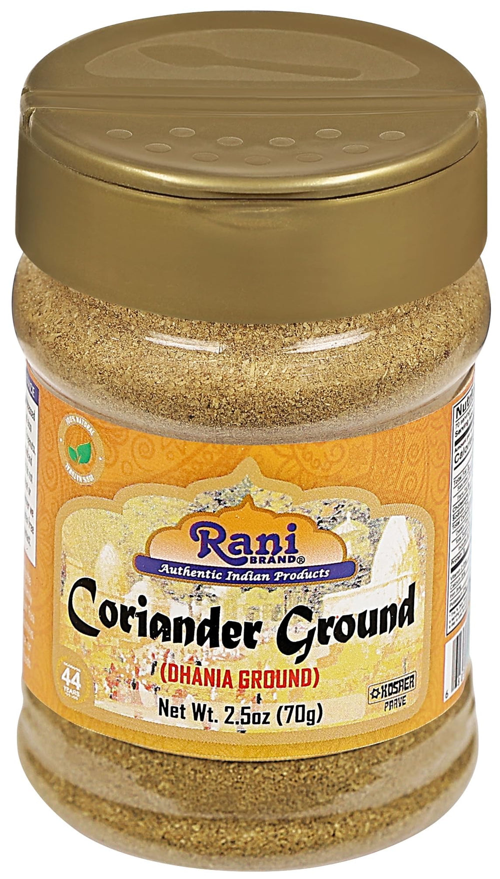 Rani Vegan Coriander Powder provides gluten-friendly seasoning for meals.