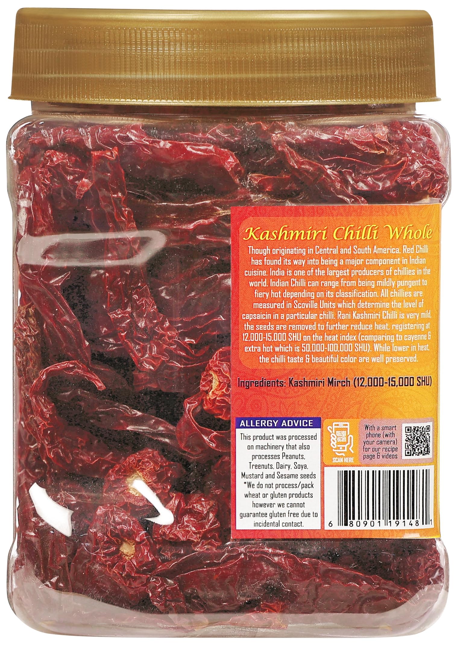 Rani Kashmiri Chilli Whole Indian origin marking emphasizes authenticity.
