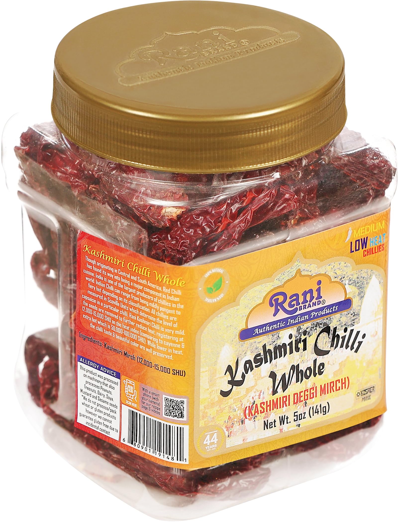 Rani Kashmiri Chilli Whole mild heat ideal for everyday cooking.