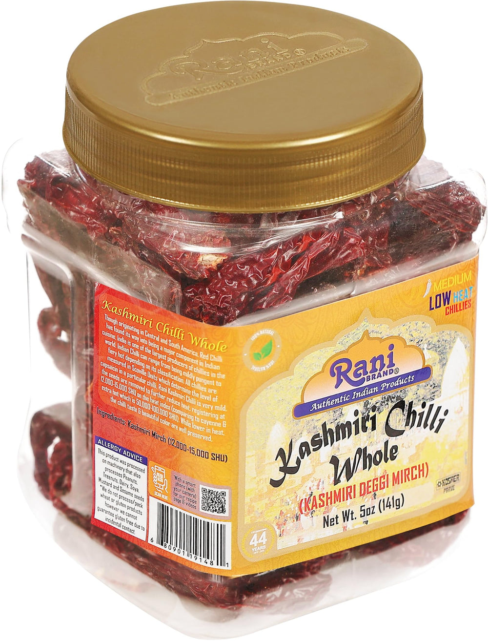 Rani Kashmiri Chilli Whole mild heat ideal for everyday cooking.