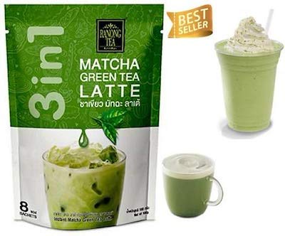 Ingredients of Ranong Tea Matcha Green Tea Latte cream and sugar