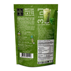 Pouring Ranong Tea Matcha Green Tea Latte closeup on a surface