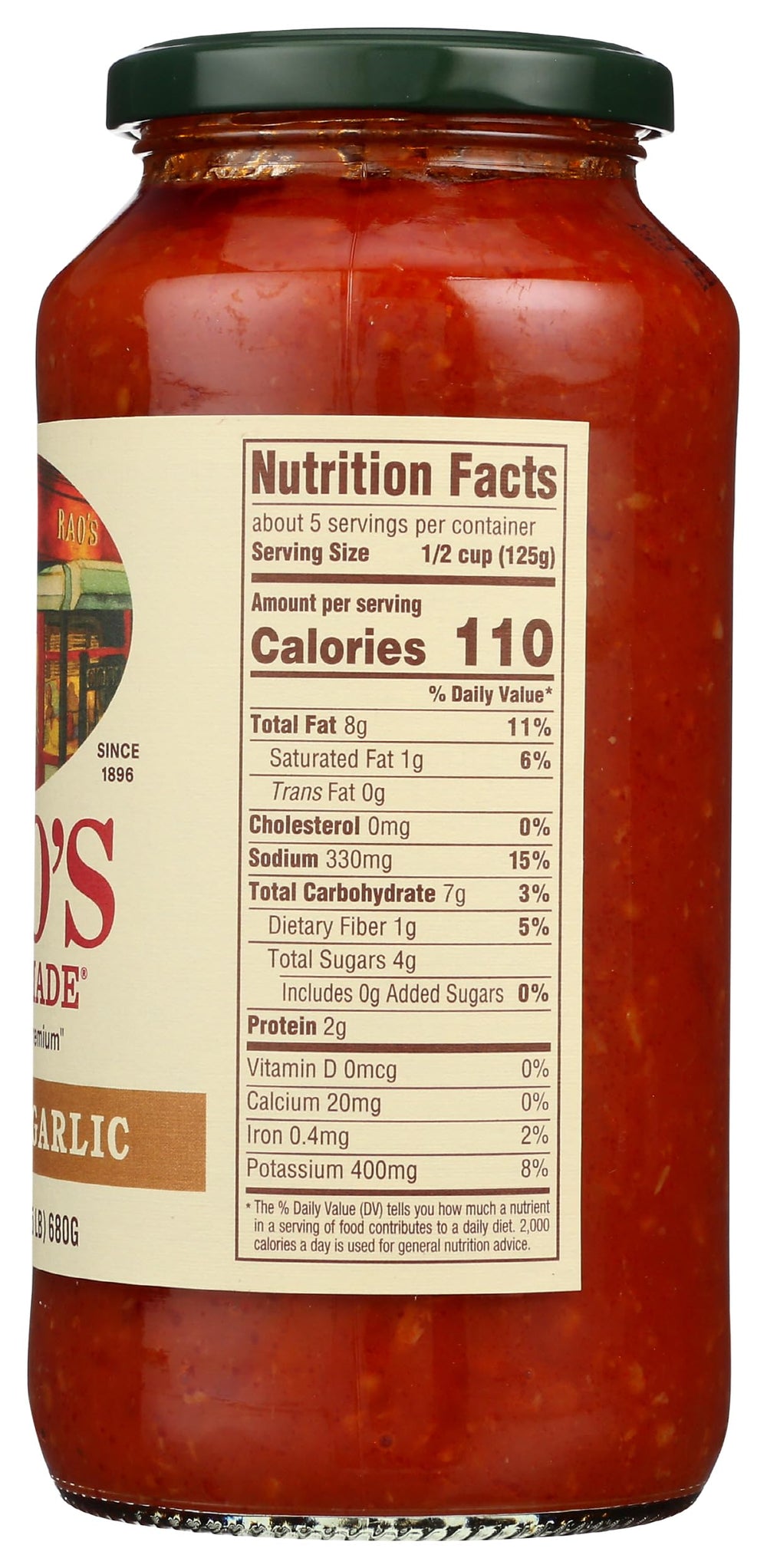 Rao's 24oz jar beside fresh basil hints at authentic Italian flavor in recipes.