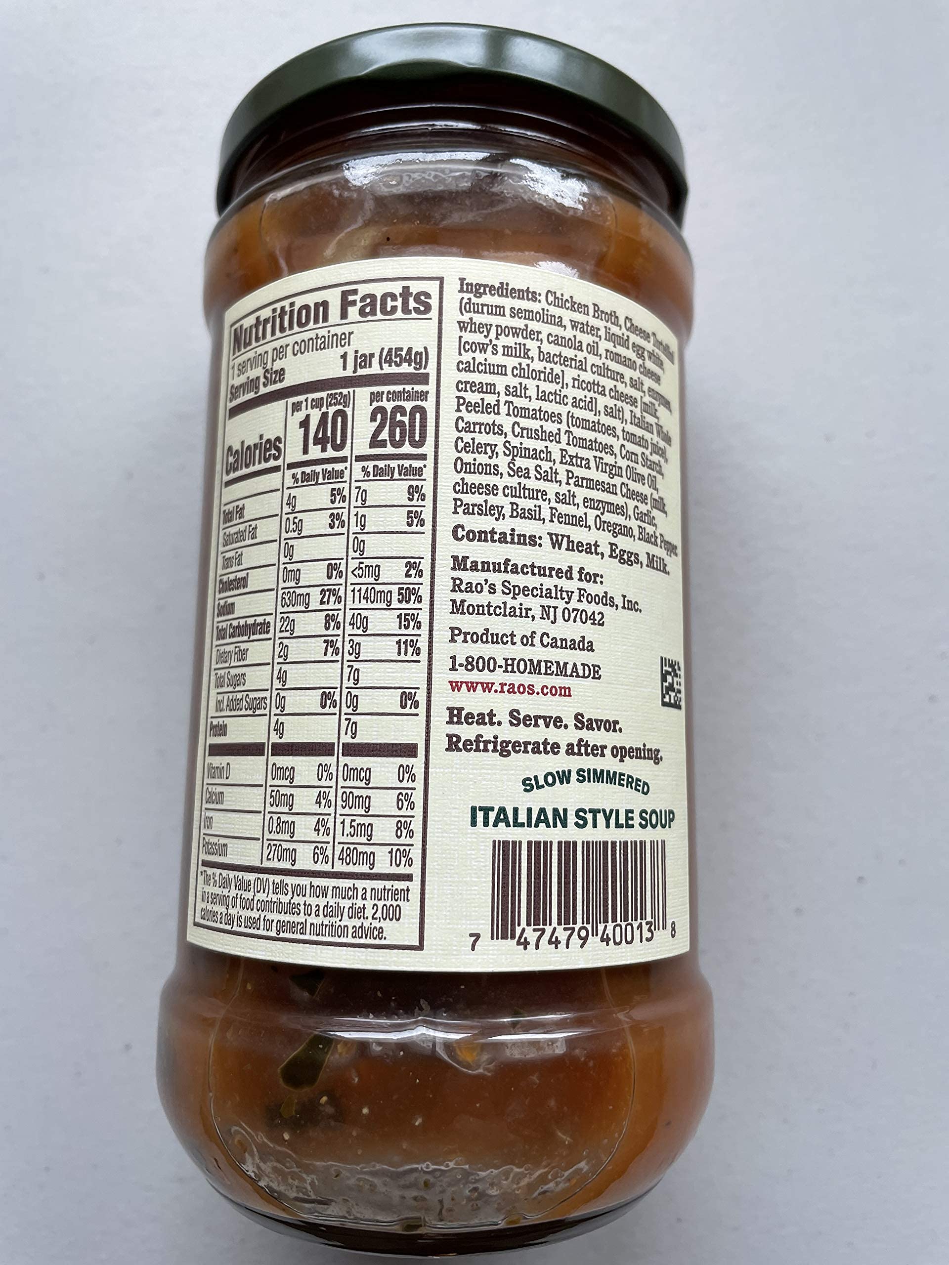 Rao's Homemade heat-and-serve jar ready for easy weeknight dinners