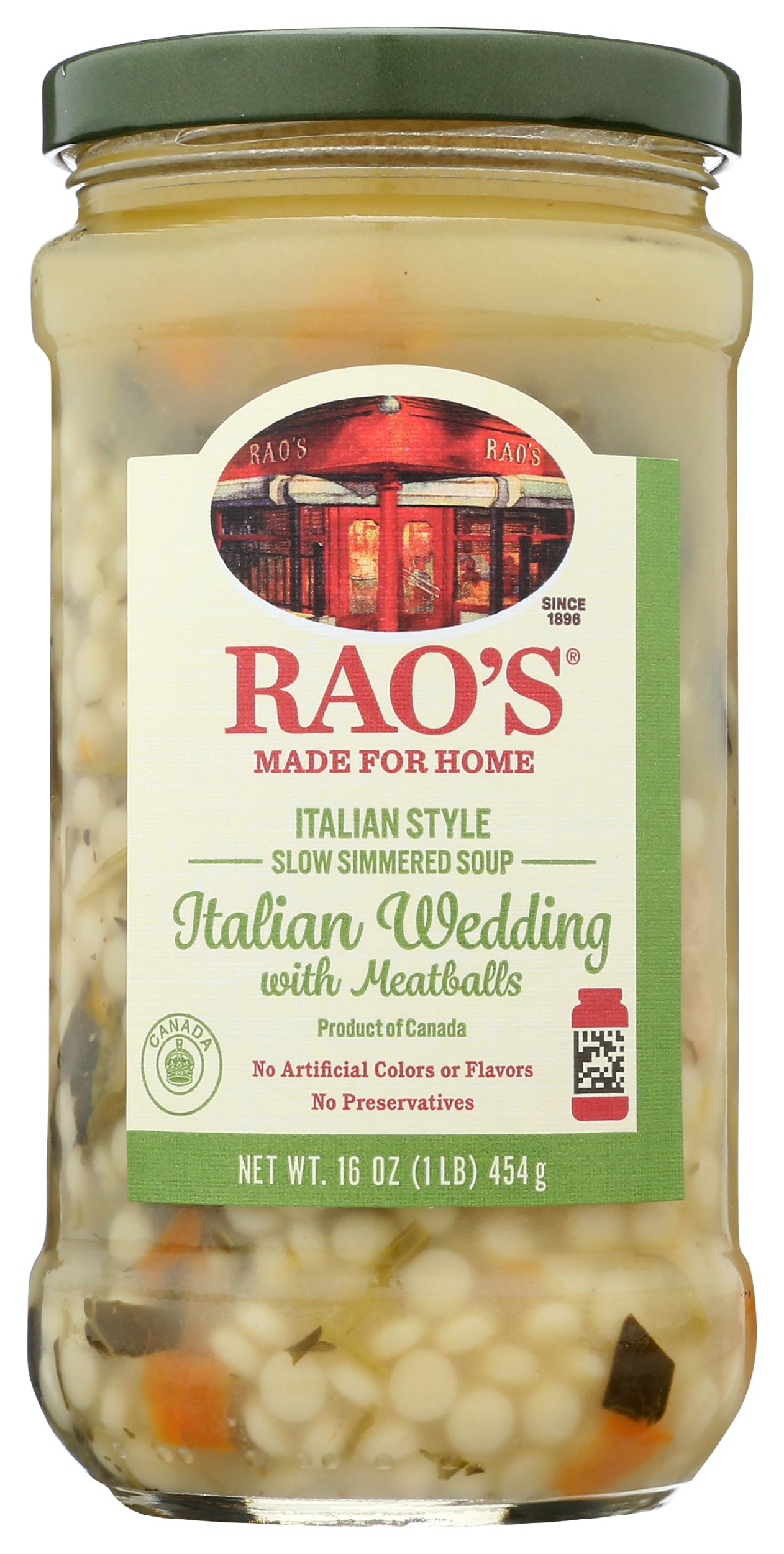 Raos Homemade Italian Wedding Soup bowl with hearty broth for a comforting dinner