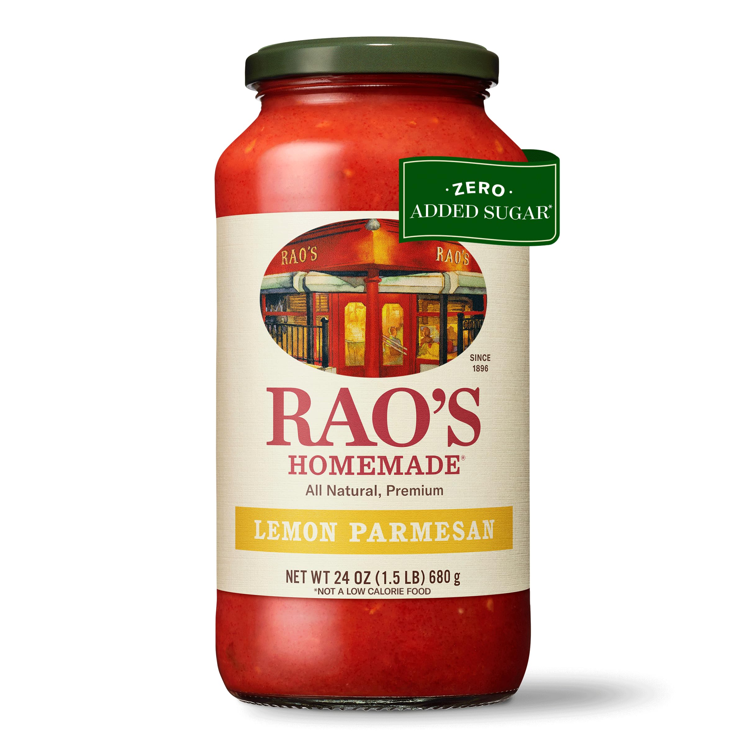 Rao's Homemade Lemon Marinara jar close-up highlighting premium ingredients