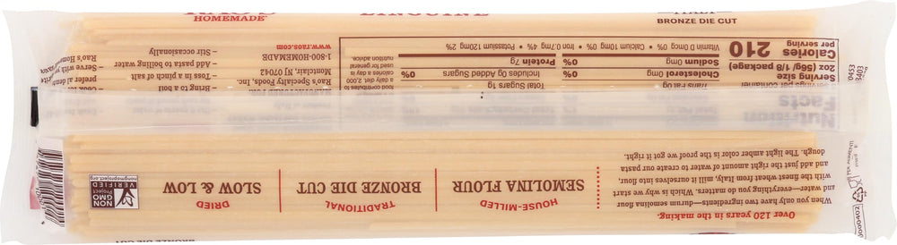 Rao's Linguine close-up highlights high-quality semolina and texture