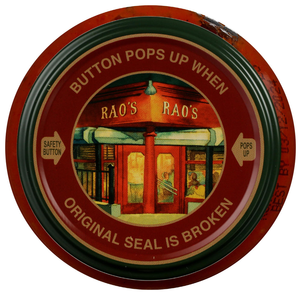 Rao's Homemade Marinara jar label highlighting premium, all-natural Italian sauce