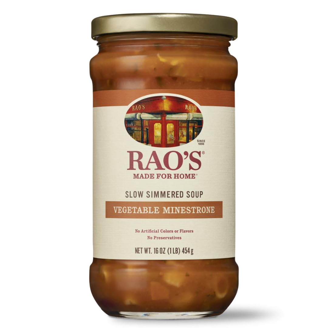 Rao's Minestrone pasta and vegetables in a hearty tomato soup