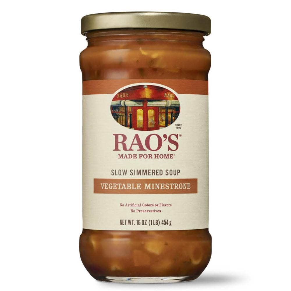Rao's Minestrone pasta and vegetables in a hearty tomato soup