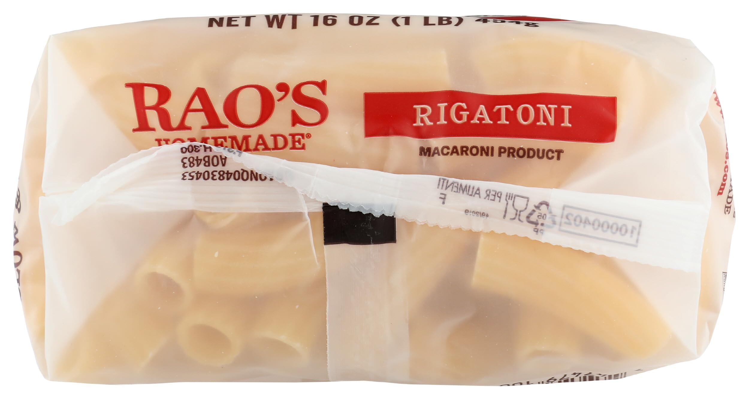 Slow-dried Rao's pasta close-up illustrates traditional texture development.