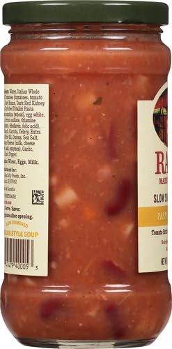 Rao's Pasta Fagioli jar next to fresh ingredients on counter