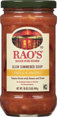 Rao's Pasta Fagioli shows vegetables and beans in a hearty bowl