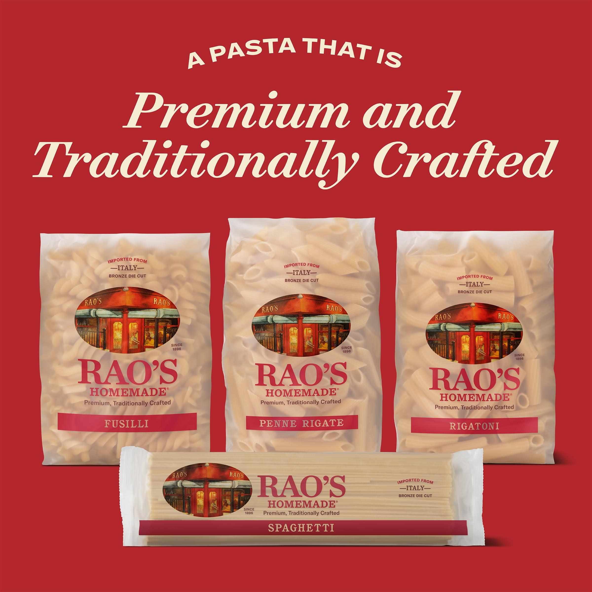 Rao's pasta paired with marinara for classic pairing.
