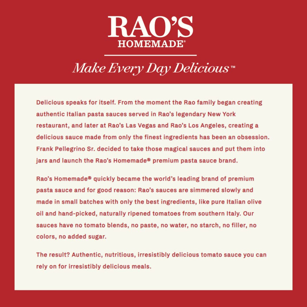 Close-up of fresh basil and garlic notes in Rao's sauce for aromatic appeal.