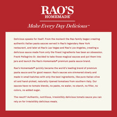 Close-up of fresh basil and garlic notes in Rao's sauce for aromatic appeal.