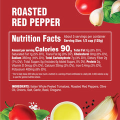 Rao's ingredients card showing olive oil, onions, garlic, basil, oregano