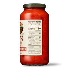 Rao's label highlights no added sugar and 100% Italian tomatoes for richness