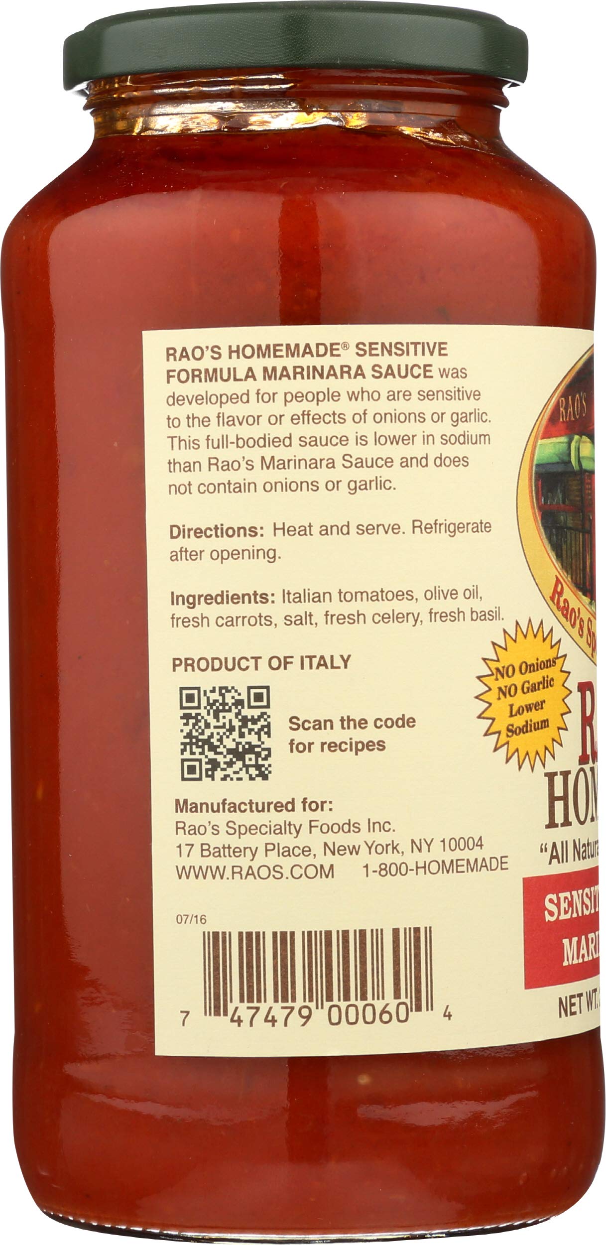 Rao's Sauce with pasta dish - ready to heat for quick weeknight meals.